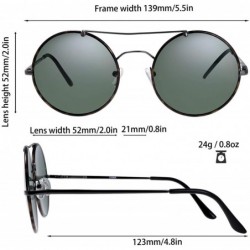 Oval Small Lightweight Round Flat Lens Sunglasses for Men Women Vintage Double Bridge Frame - Exquisite Packaging Box - CU195...