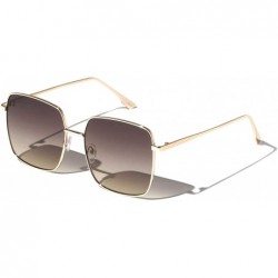 Square Thin Frame Color Squared Sunglasses - Smoke - CJ19743SS53 $17.07
