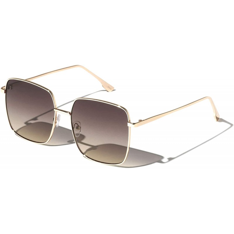 Square Thin Frame Color Squared Sunglasses - Smoke - CJ19743SS53 $17.07