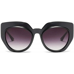 Oversized Vintage Cat Sunglasses Sexy Leopard Big Frame Thick Border Sun Glasses For Women Brand Designer - Black - CD18O3ETQ...