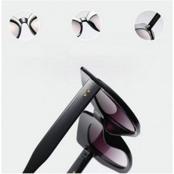 Oversized Vintage Cat Sunglasses Sexy Leopard Big Frame Thick Border Sun Glasses For Women Brand Designer - Black - CD18O3ETQ...
