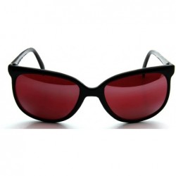 Wayfarer Square Sport Wayfarer Plastic Frame Red Mirror Lens Sunglasses - Black - CB11Q6IPI81 $19.29