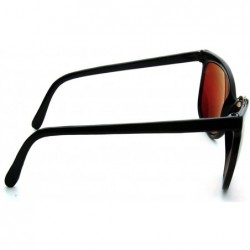 Wayfarer Square Sport Wayfarer Plastic Frame Red Mirror Lens Sunglasses - Black - CB11Q6IPI81 $8.52