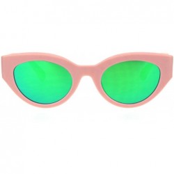 Cat Eye Womens Mod Thick Plastic Fashion Cat Eye Sunglasses - Pink Teal - CE18HIYCXYA $19.83