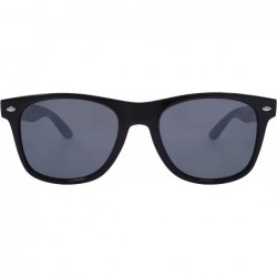 Square Jewel Women's Wayfarer Style Sunglasses - Keyhole Bridge - Wood Temples - 100% UV Protection Rectangular Lenses - CF19...