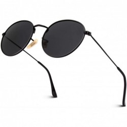 Cat Eye Retro John Lennon Sunglasses for Men Women Polarized Hippie Round Circle Sunglasses MFF7 - A Black Grey - CJ17YIQ4AUG...