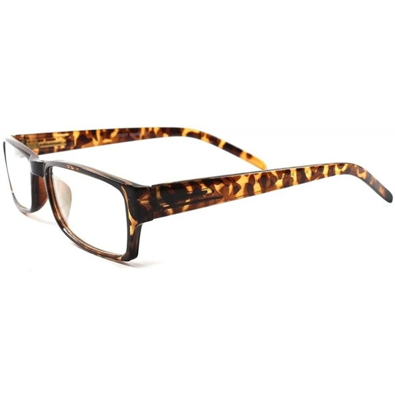 Rectangular Tortoise Modern Stylish Hot Mens Womens Fashion Rectangle Clear Lens Eye Glasses - C31802NDHXZ $15.20