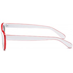 Oval Fashion Oval Round Retro Sun glasses Color Plastic Lenses Sunglasses - Red White - CK18NS7YSYQ $11.69