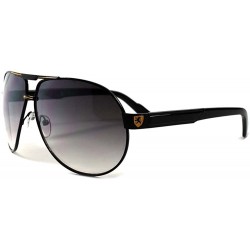 Aviator Air Force Style Designer Fashion Oversized Mens Womens Black & Yellow Sunglasses - CJ1802O95U6 $23.72