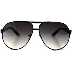 Aviator Air Force Style Designer Fashion Oversized Mens Womens Black & Yellow Sunglasses - CJ1802O95U6 $14.23