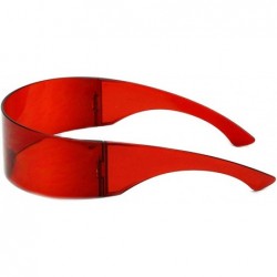 Wrap Futuristic Cyclops Alien Shield Sunglasses Monoblock - Alien Red - CU18XX2WNZU $11.35