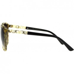 Square Womens Fashion Sunglasses Designer Style Square Chain Temple Design - Brown Stripe - CH18NU5G73Q $12.54