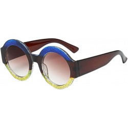 Oval Sunglasses Multicolor Goggles Eyeglasses Glasses Eyewear - Blue Yellow - C618QNKAOH4 $19.49