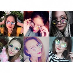 Round Festivals Kaleidoscope Glasses for Raves - Goggles Rainbow Prism Diffraction Crystal Lenses - CV186L8O3DA $22.22