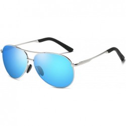 Rectangular Sunglasses for Men Polarized Driving sunglasses Fashion Vintage Wayfarer Sun Glasses - C8 - CL18E7D30YA $13.69