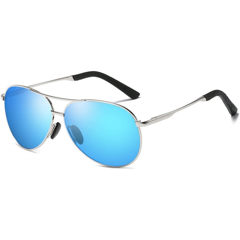 Rectangular Sunglasses for Men Polarized Driving sunglasses Fashion Vintage Wayfarer Sun Glasses - C8 - CL18E7D30YA $13.69
