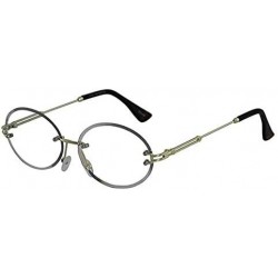 Oval Elegant Rimless Vintage Retro Oval Gold Clear Lens Fashion Diamond Cut Edge Fashion Sunglasses - C1197IKR263 $23.70