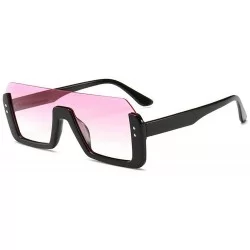 Goggle Ultra light New Rectangular Frame One-piece Lady Sunglasses Brand Designer Rivet Men Goggle - Pink - CM18X2Y94H8 $24.61