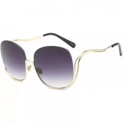 Oval Oval Rimless Sunglasses Women Fashion Retro Sun Glasses Female Metal Frame Gradient Oculos UV400 - C7198O5WSR4 $24.23