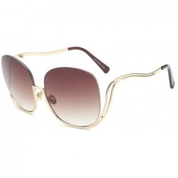 Oval Oval Rimless Sunglasses Women Fashion Retro Sun Glasses Female Metal Frame Gradient Oculos UV400 - C7198O5WSR4 $24.23