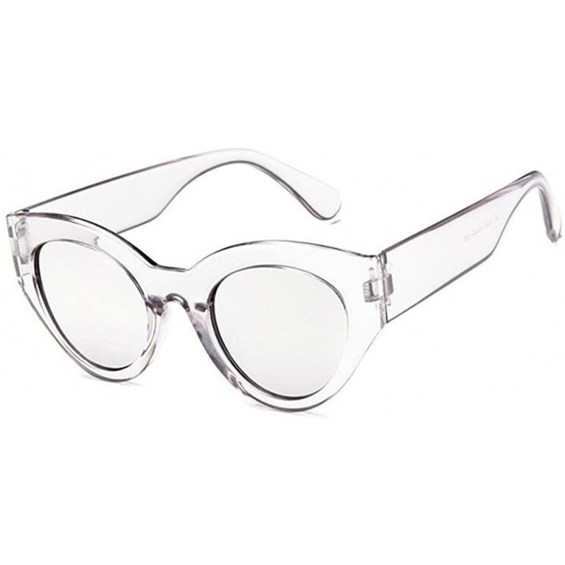 Round Retro Sunglasses For Women/Men Classic Outdoor Glasses UV400 Round Len - Transparent - C818D4NTEC3 $7.51