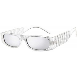 Square New Women Men Vintage Retro Sun Glasses Unisex Fashion Small Frame Sunglasses Eyewear - CT18SX9R4DQ $17.55