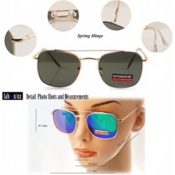 Square Minimalist Fighter Pilot Smoke Mirrored Square Sunglasses Spring Hinge A172 - Silver/ Blue Rv - C318DHX5MOH $10.62