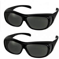 Shield Unisex Polarized Fit Over Sunglasses Wear Over Cover Over Glasses - 2 Black - CK12IDLJK5Z $43.46