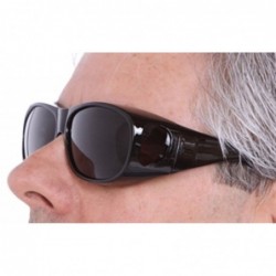 Shield Unisex Polarized Fit Over Sunglasses Wear Over Cover Over Glasses - 2 Black - CK12IDLJK5Z $27.38