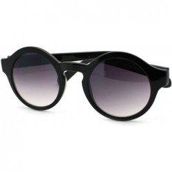 Round Unisex Round Keyhole Sunglasses Vintage Retro Circle Frame - Black - CV11S4XQTEX $9.53