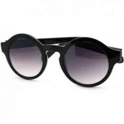 Round Unisex Round Keyhole Sunglasses Vintage Retro Circle Frame - Black - CV11S4XQTEX $9.53