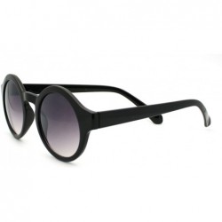 Round Unisex Round Keyhole Sunglasses Vintage Retro Circle Frame - Black - CV11S4XQTEX $9.53