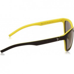 Rectangular Men's Pld7008/S Rectangular Sunglasses - Matte Black Yellow/Gray Polarized - CK12N1IV5AC $58.42