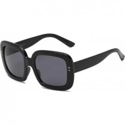 Square Women Retro Vintage Bold Square Oversized UV Protection Fashion Sunglasses - Black - C118IS5M32K $17.33
