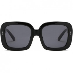 Square Women Retro Vintage Bold Square Oversized UV Protection Fashion Sunglasses - Black - C118IS5M32K $9.47