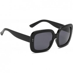 Square Women Retro Vintage Bold Square Oversized UV Protection Fashion Sunglasses - Black - C118IS5M32K $9.47