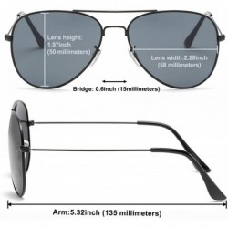 Wrap Classic Aviator Flat Lens Sunglasses For Women And Men Metal Frame - Black Frame/Grey Mirrored Lens - CD18R4O2QDR $10.45
