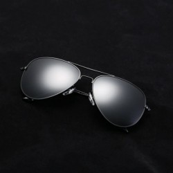 Wrap Classic Aviator Flat Lens Sunglasses For Women And Men Metal Frame - Black Frame/Grey Mirrored Lens - CD18R4O2QDR $10.45