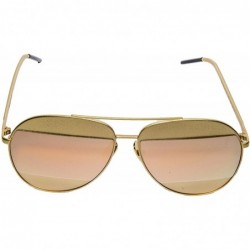 Aviator Vintage Sunglasses Mirrored Aviator Frame Men Gold - CP12O9XCELW $49.37