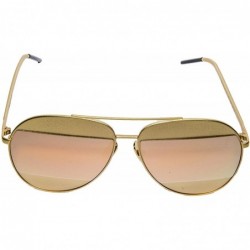 Aviator Vintage Sunglasses Mirrored Aviator Frame Men Gold - CP12O9XCELW $25.35