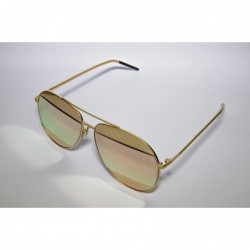 Aviator Vintage Sunglasses Mirrored Aviator Frame Men Gold - CP12O9XCELW $25.35