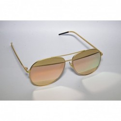 Aviator Vintage Sunglasses Mirrored Aviator Frame Men Gold - CP12O9XCELW $25.35
