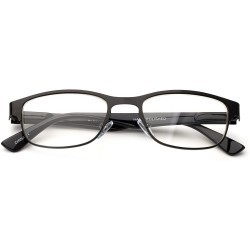 Square "Zonic" Aluminum Brushed Prescription Ready Clear Lens Rx Frames Optical Frames for Women - CN12KRZEAKJ $19.39