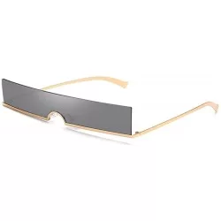 Oversized Unisex Fashion Frameless Candy Colors Plastic Lenses Sunglasses UV400 - Gray - CK18N8X75OC $20.94