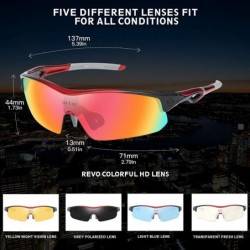 Sport Polarized Sunglasses Interchangeable Baseball - Red - CL18M96E5W6 $26.33