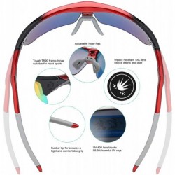 Sport Polarized Sunglasses Interchangeable Baseball - Red - CL18M96E5W6 $26.33