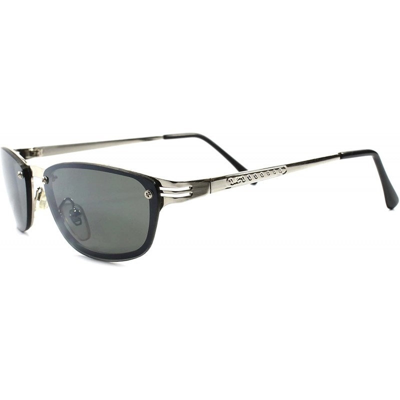 Rectangular Classic Vintage Old Fashion Stylish Mens Rectangle Hipster Sunglasses - Silver - C41892D8AS8 $11.21