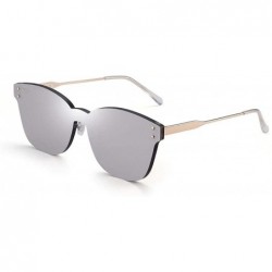 Oversized RimlThicken Women One Piece Candy Color Sun Glasses For - C4 Mirror White - CZ198AISX4R $40.26