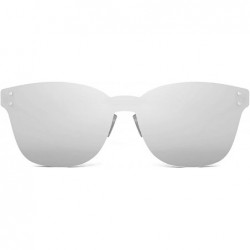 Oversized RimlThicken Women One Piece Candy Color Sun Glasses For - C4 Mirror White - CZ198AISX4R $24.90