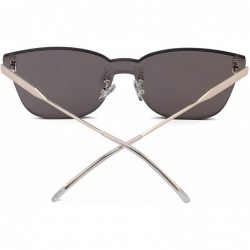 Oversized RimlThicken Women One Piece Candy Color Sun Glasses For - C4 Mirror White - CZ198AISX4R $24.90